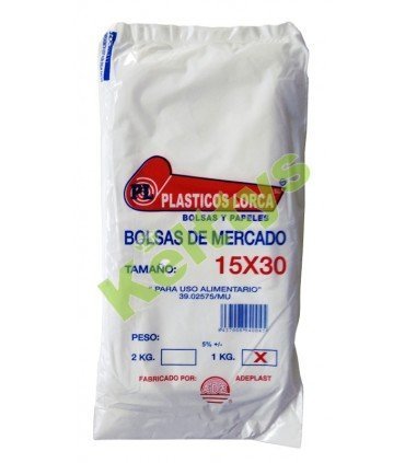 BOLSA ALIMENTARIA TRANSPARENTE 15X30 (1 KILO)