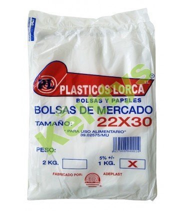 BOLSA ALIMENTARIA TRANSPARENTE 22x30 (1 KILO)