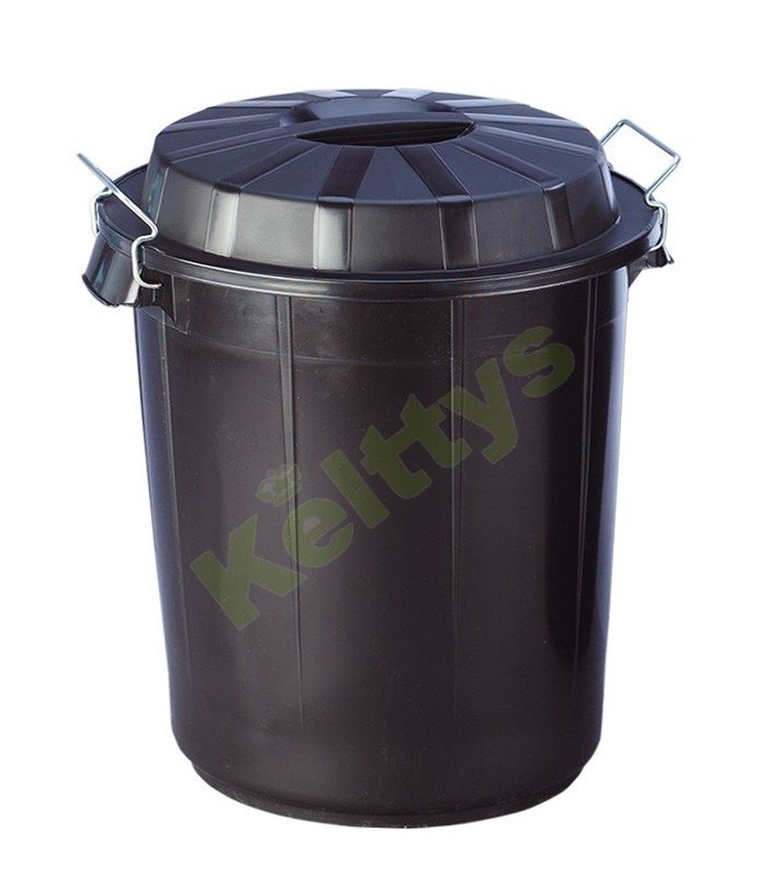 Cubo contenedor de basura de 50 litros negro.