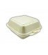 Envase hamburguesa foam de color crema 150mm x 150mm x 70mm