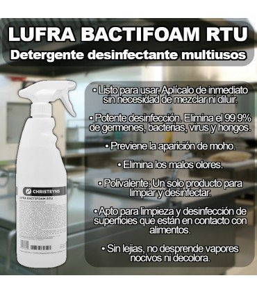 LUFRA BACTIFOAM RTU Detergente desinfectante multiusos 750ml