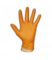 GUANTES DE NITRILO NARANJA DIAMANTADO SIN POLVO (50 UND)