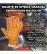 GUANTES DE NITRILO NARANJA DIAMANTADO SIN POLVO (50 UND)