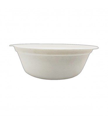 Bowl de 350ml de bagazo de caña de azúcar de color blanco