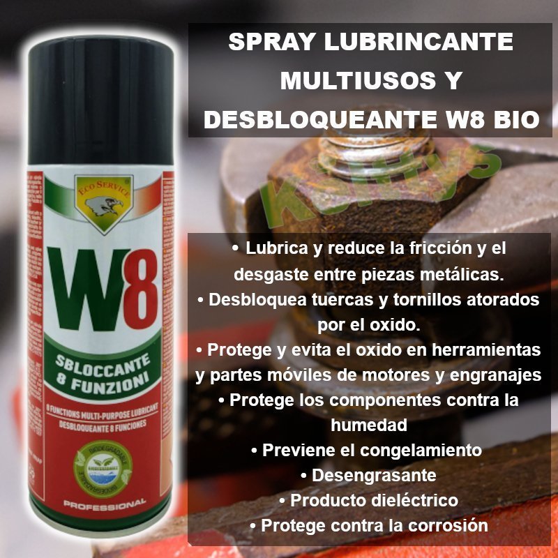 Aceite lubricante multiusos en spray W8 BIO